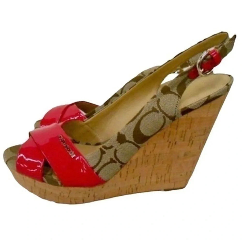 NWT Coach Platform Sandal Wedge Heels